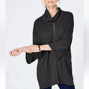 Pure Jill Dark Charcoal Cowl Neck Sweater Size Small